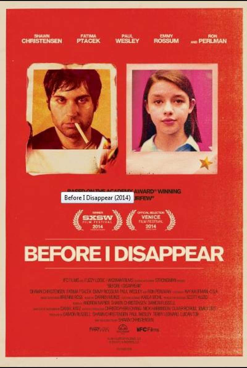 Before I Disappear von Shawn Christensen - Filmplakat (US)